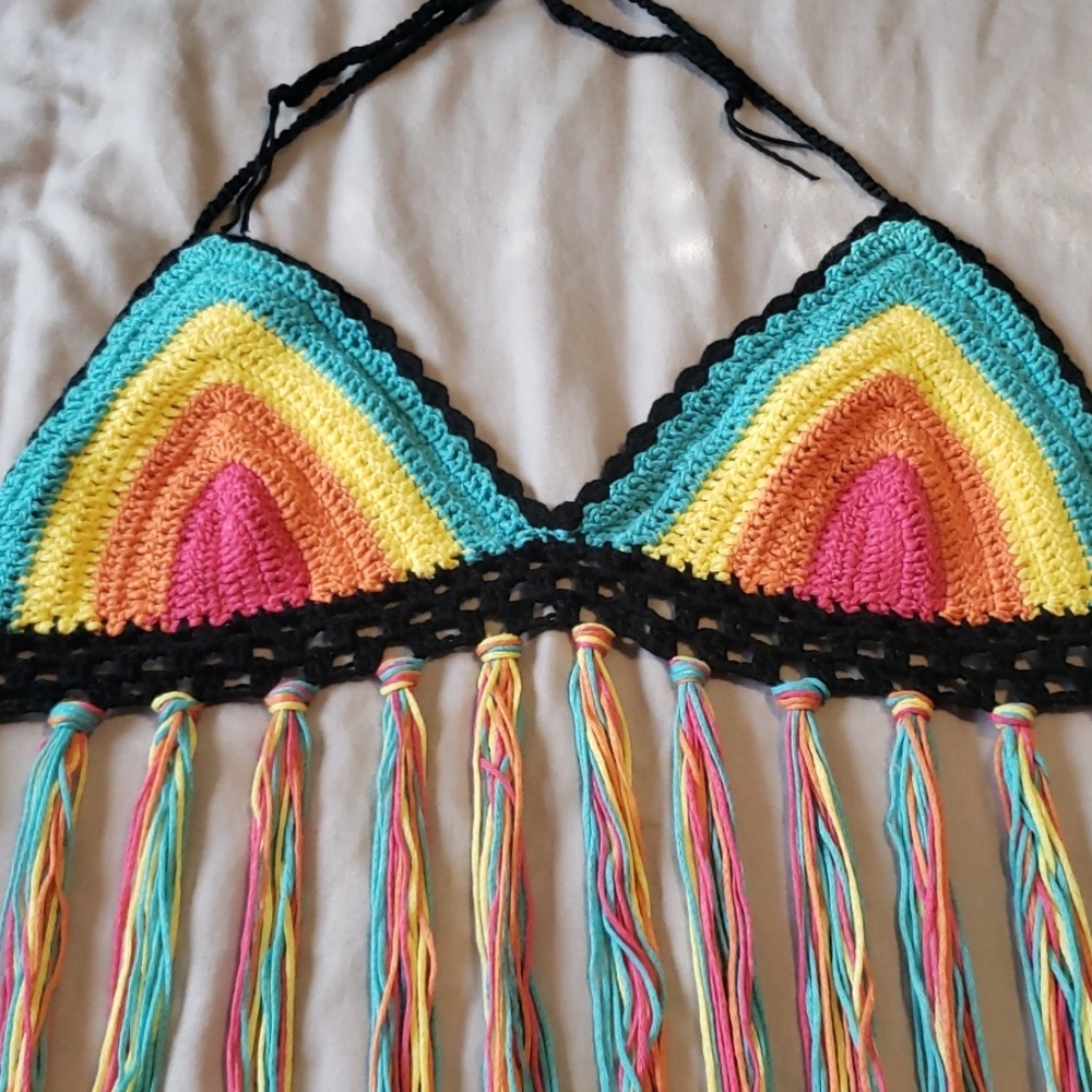 Rainbow Knitted Bra